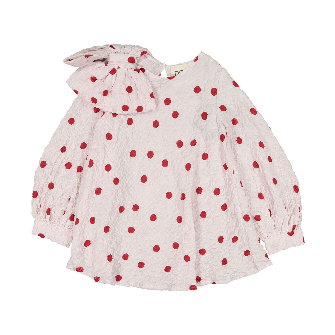 DOUDOU Beige Dot Bow Dress