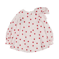 DOUDOU Beige Dot Bow Dress