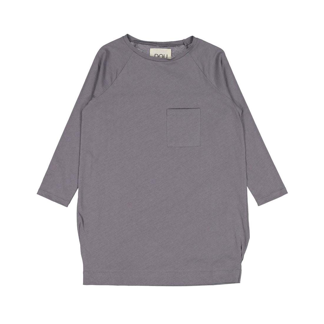 DOUDOU Grey Pocket Jersey Logo Dress