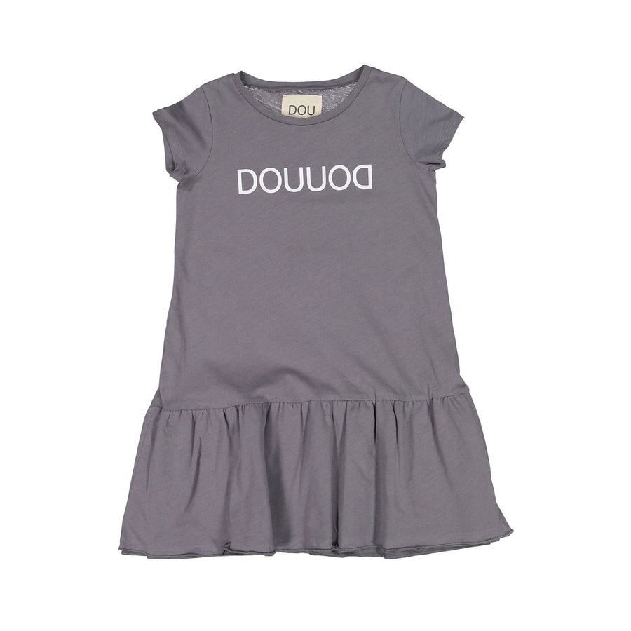DOUDOU Grey Logo Jersey Dress