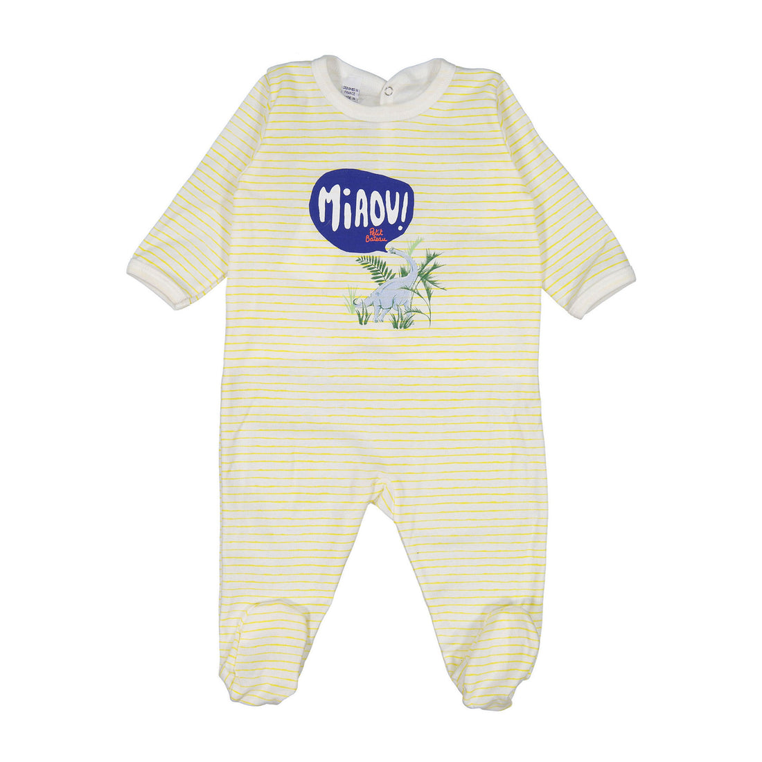 Petit Bateau Pale Yellow Stripe Mirou Footie
