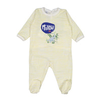 Petit Bateau Pale Yellow Stripe Mirou Footie
