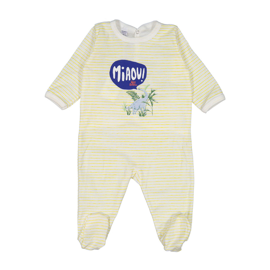 Petit Bateau Pale Yellow Stripe Mirou Footie