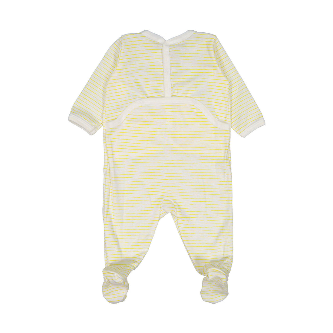Petit Bateau Pale Yellow Stripe Mirou Footie