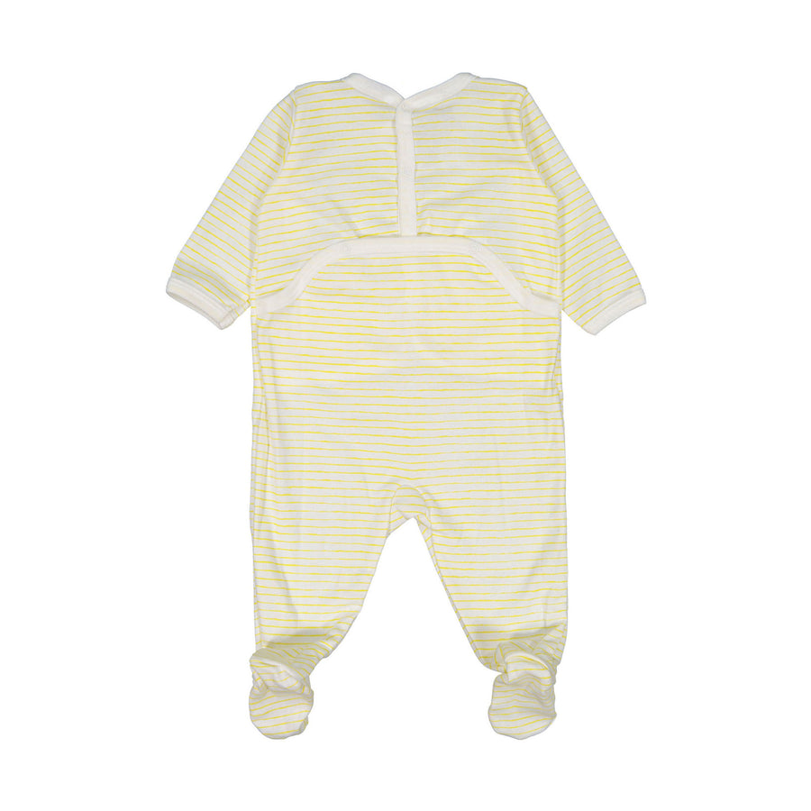 Petit Bateau Pale Yellow Stripe Mirou Footie