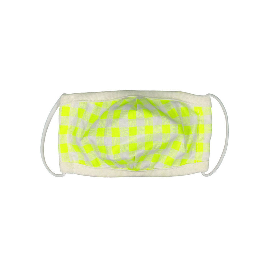 Ladida Neon Yellow Check Double Layer Face Mask