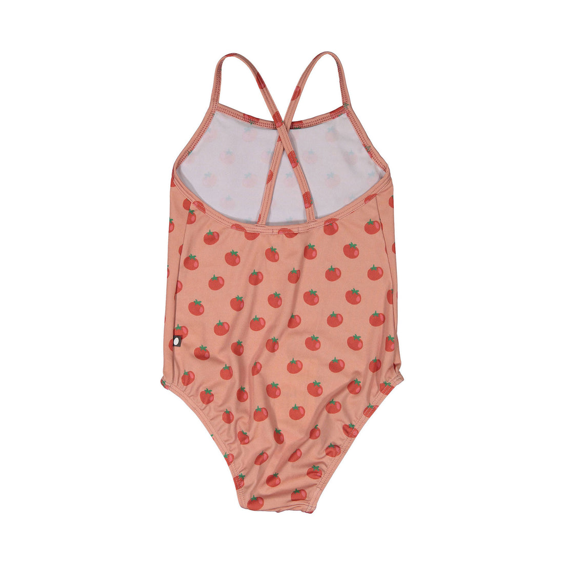 Oeuf Tomato Print Ruffle Swimsuit