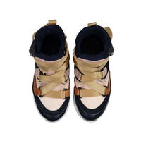 Chloe Navy Mini Me High Suede Sneakers With Adjustable Closure