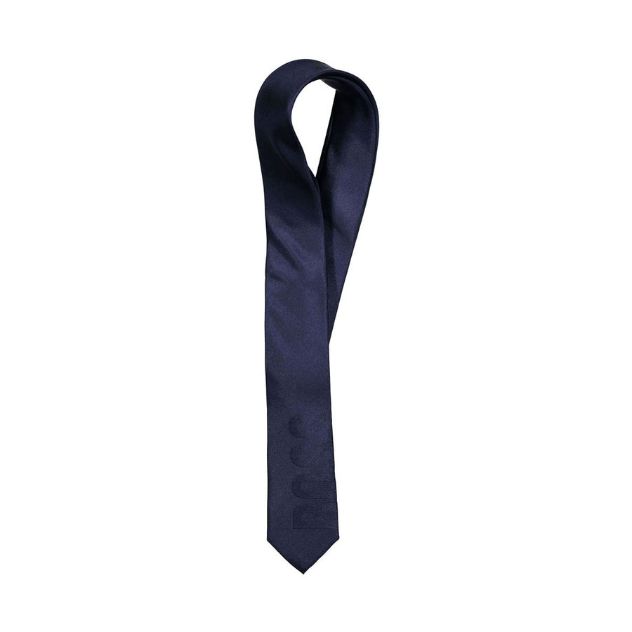 Hugo Boss Navy Silk Tie With Matt Finishing
