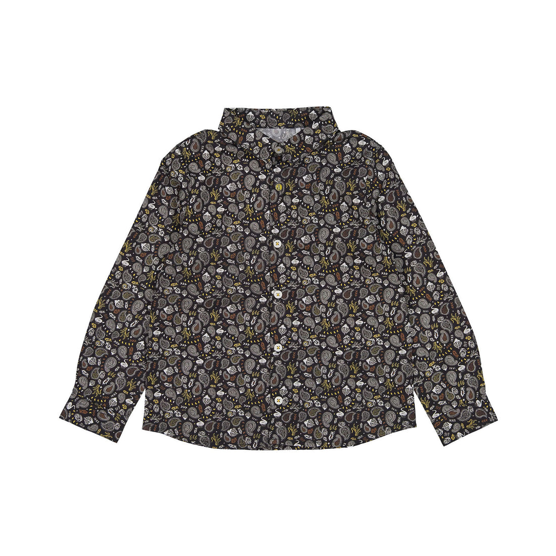 IKKS Black Baby Long Sleeve Printed Button Down Shirt Rock