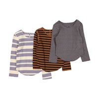 BTW Sky + Grey Stripe Tee