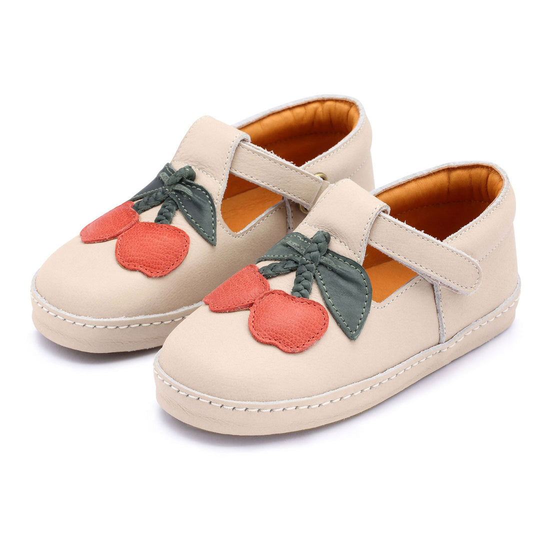 Donsje Cream Clay Leather Cherry Bowi Shoes