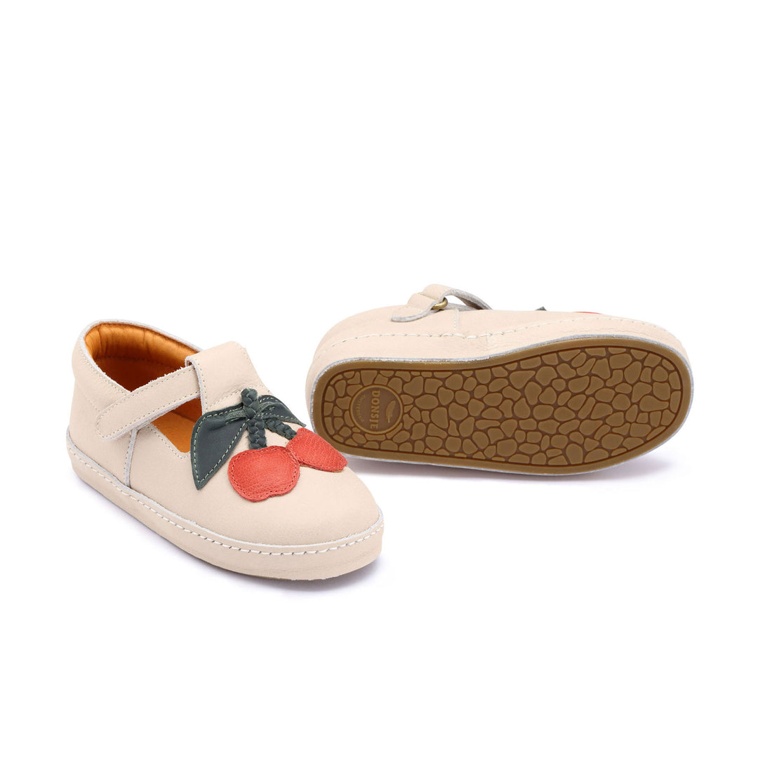 Donsje Cream Clay Leather Cherry Bowi Shoes