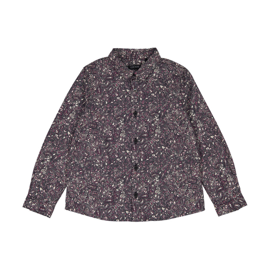 IKKS Black Paisley Button Down Shirt