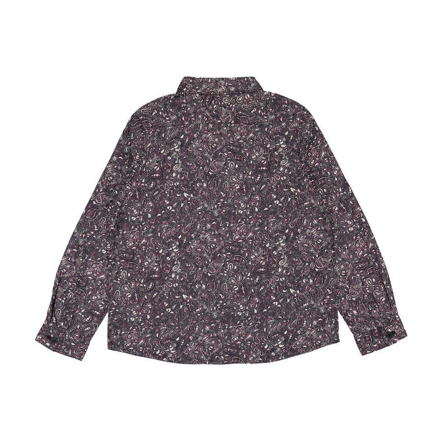 IKKS Black Paisley Button Down Shirt