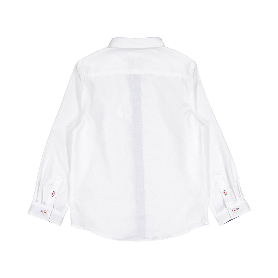 Boys and Arrows White Long Sleeve Shirt With Navy Collar