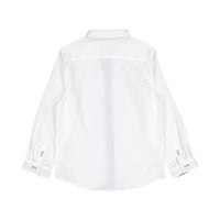 Boys and Arrows White Long Sleeve Shirt With Navy Collar