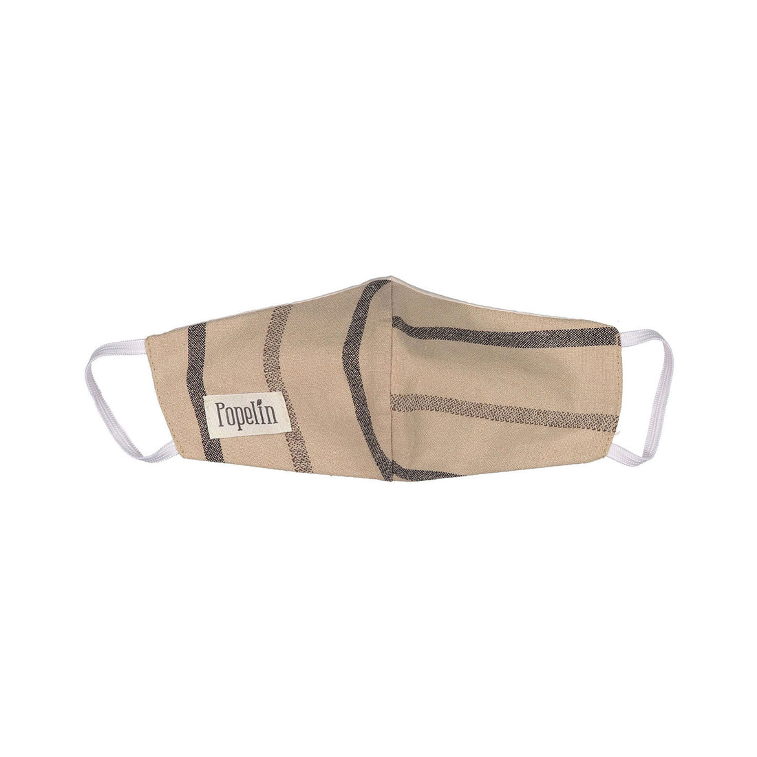 Popelin Tan Striped Face Mask