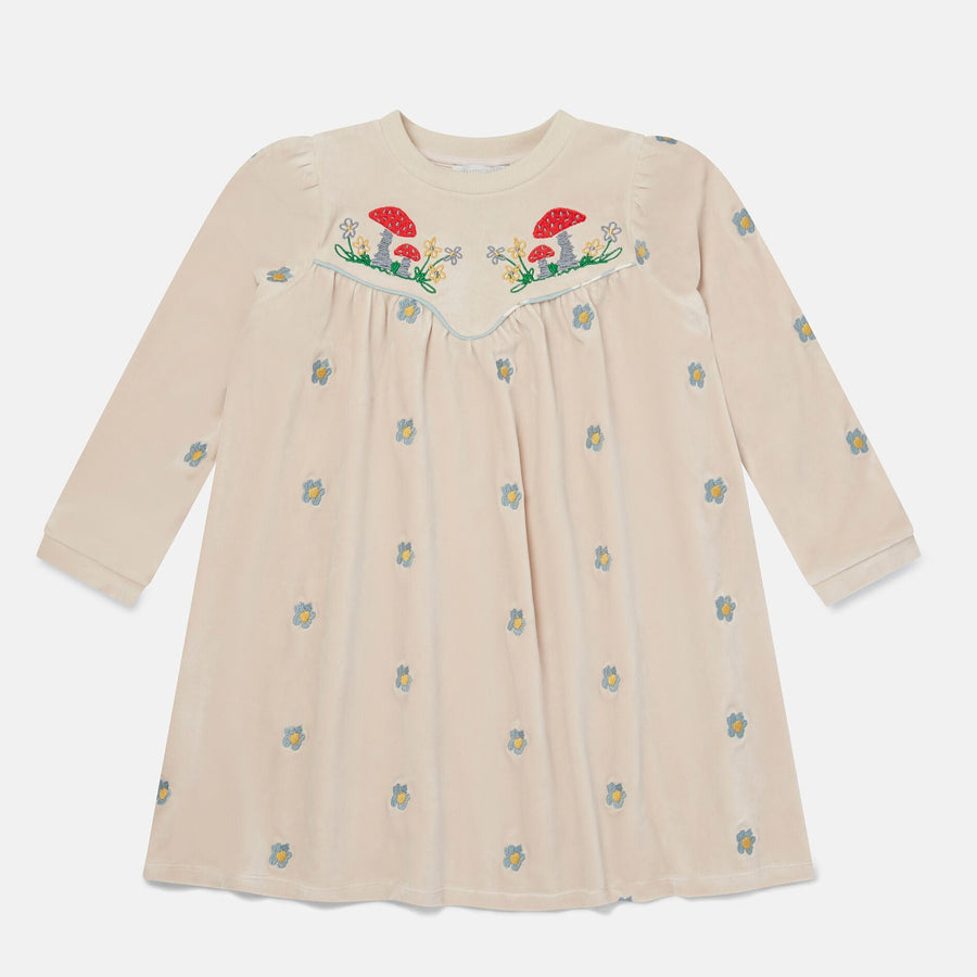Stella McCartney Daises Embroidered Velour Dress