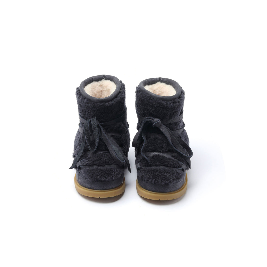 Donsje Navy Curly Sheep Wool Inuka Boots