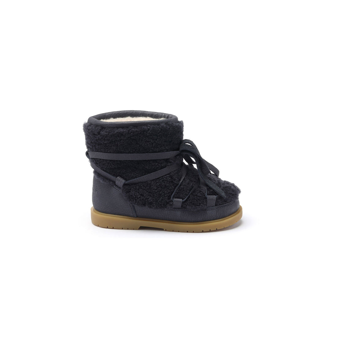 Donsje Navy Curly Sheep Wool Inuka Boots