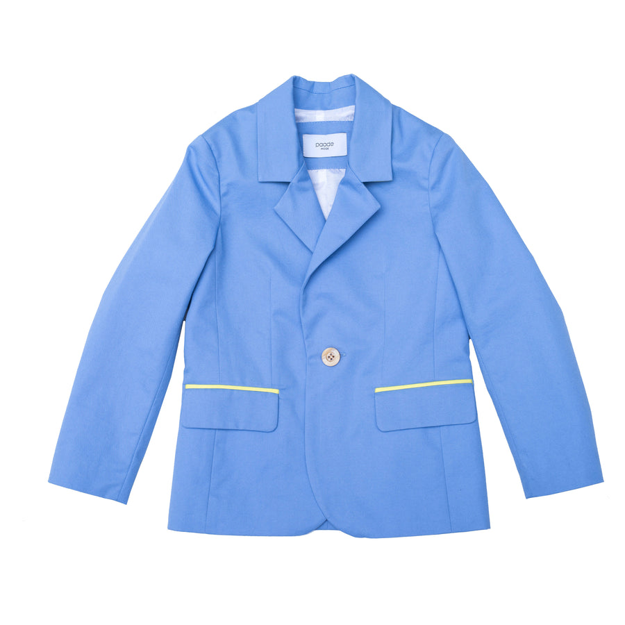 Paade Mode Flax Blue Cotton Blazer