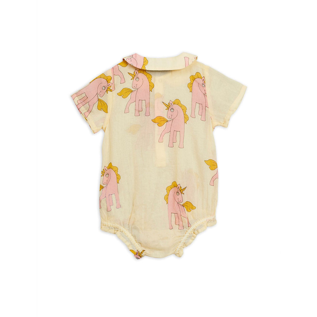 Mini Rodini Yellow Unicorns Woven Bodysuit
