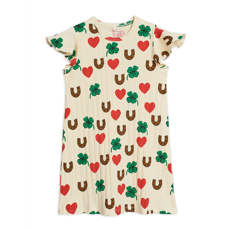 Mini Rodini Clover Print Wing Dress