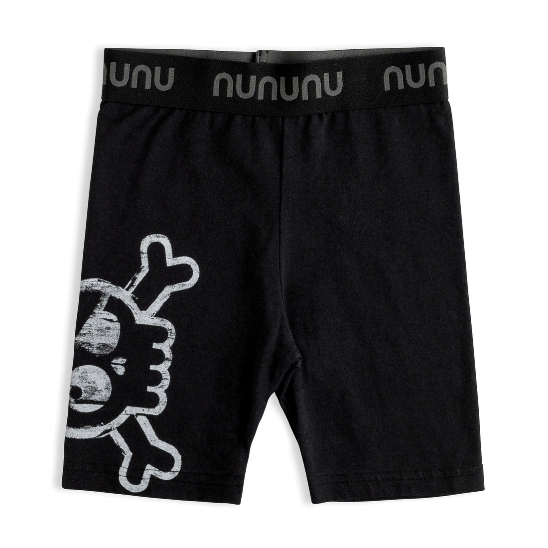 NUNUNU Black Skull Riding Shorts