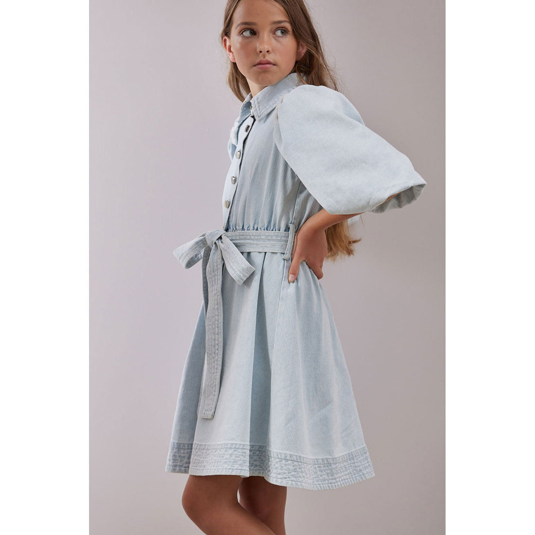 Steph Light Denim Button Dress