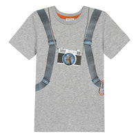 Paul Smith Junior Marl Grey Backpack Print Tee
