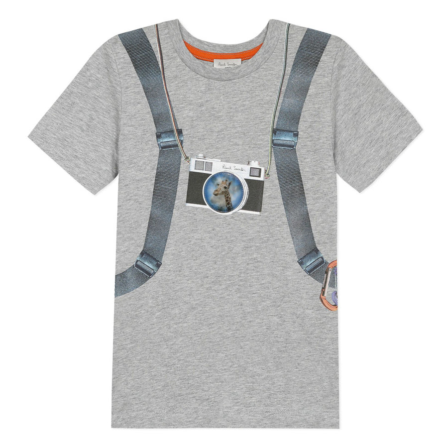 Paul Smith Junior Marl Grey Backpack Print Tee