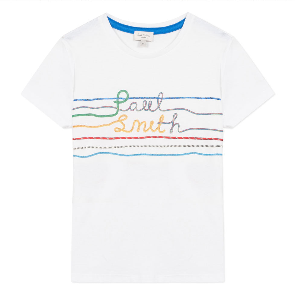 Paul Smith Junior White Script Logo Tee