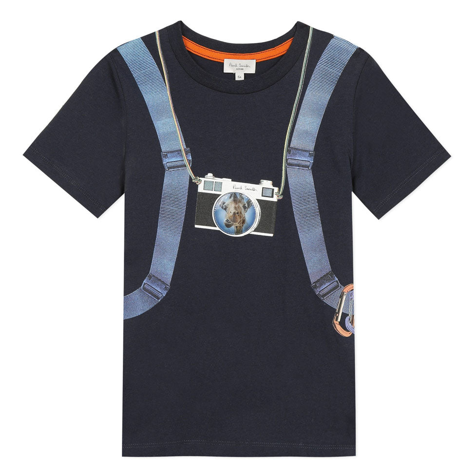 Paul Smith Junior Navy Backpack Print Tee