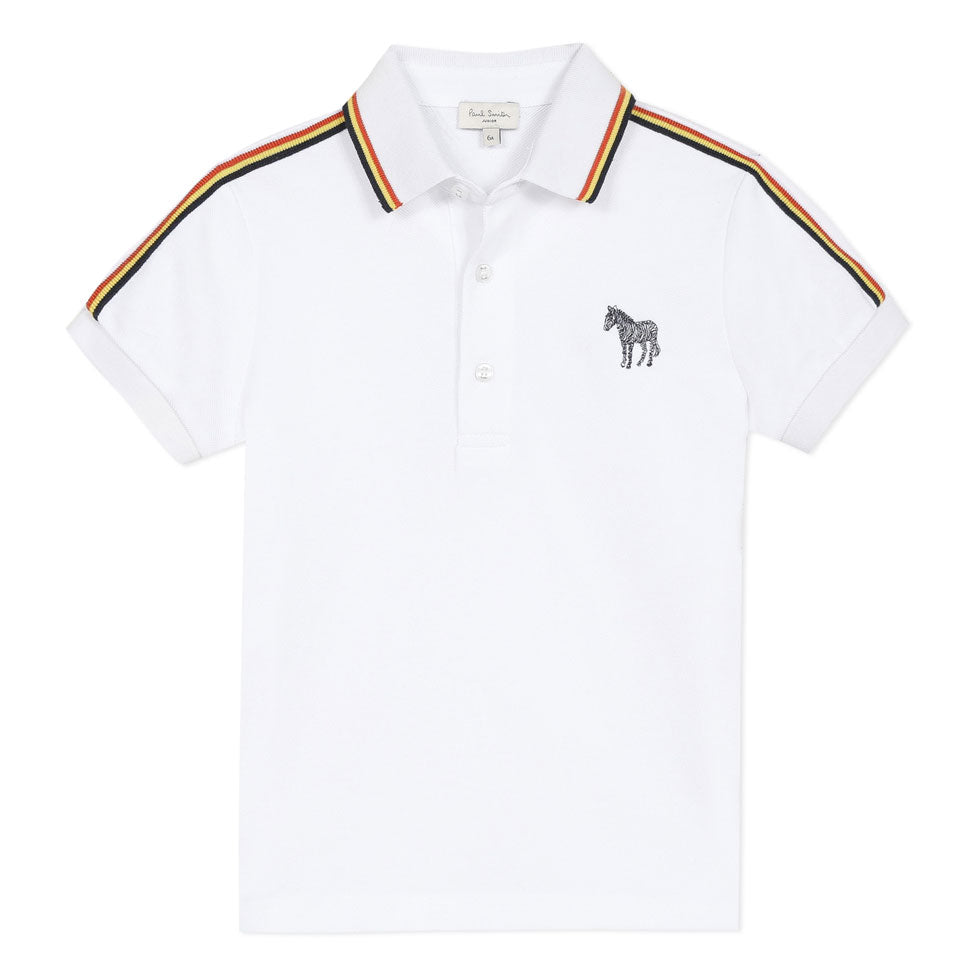 Paul Smith Junior White Sleeve Striped Arty Polo