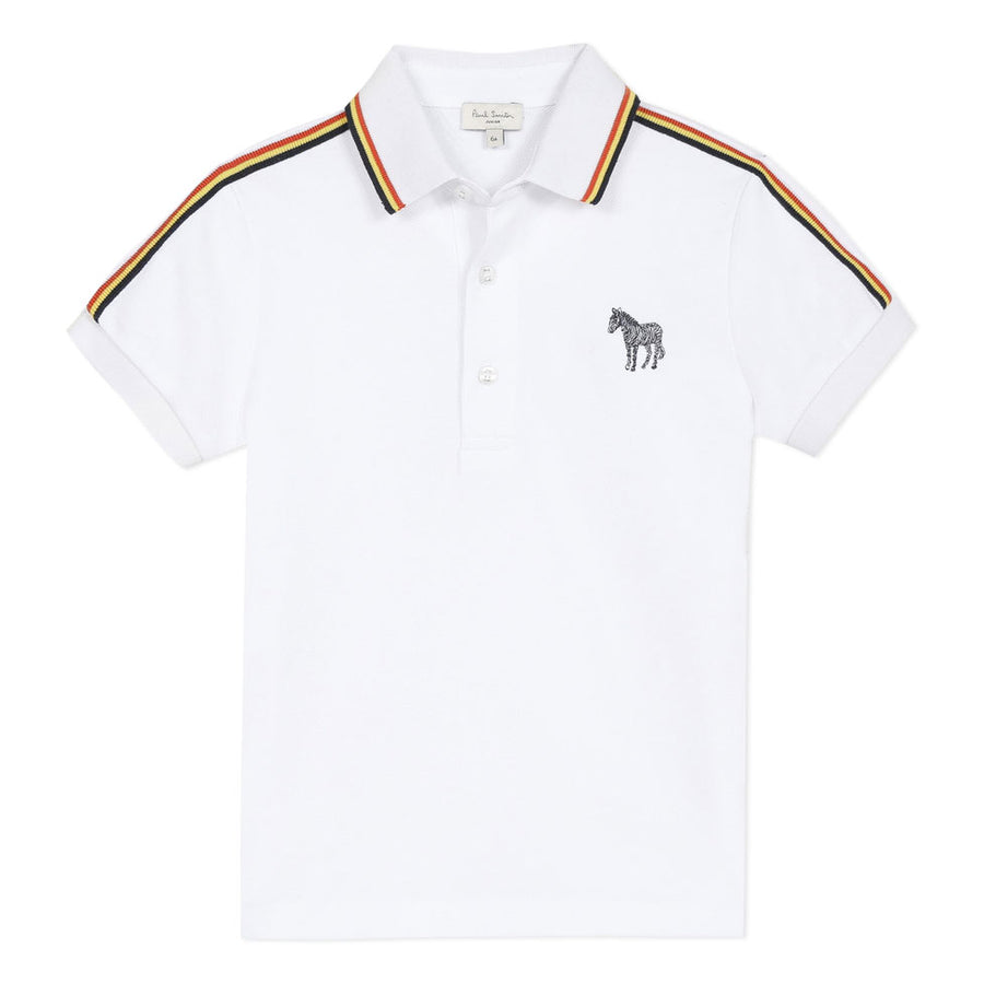Paul Smith Junior White Sleeve Striped Arty Polo