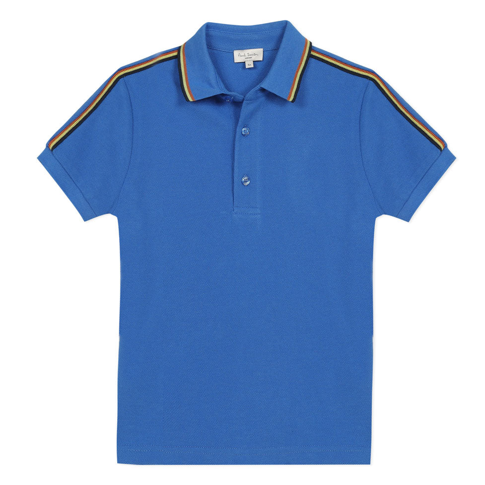 Paul Smith Junior Victoria Blue Sleeve Striped Arty Polo