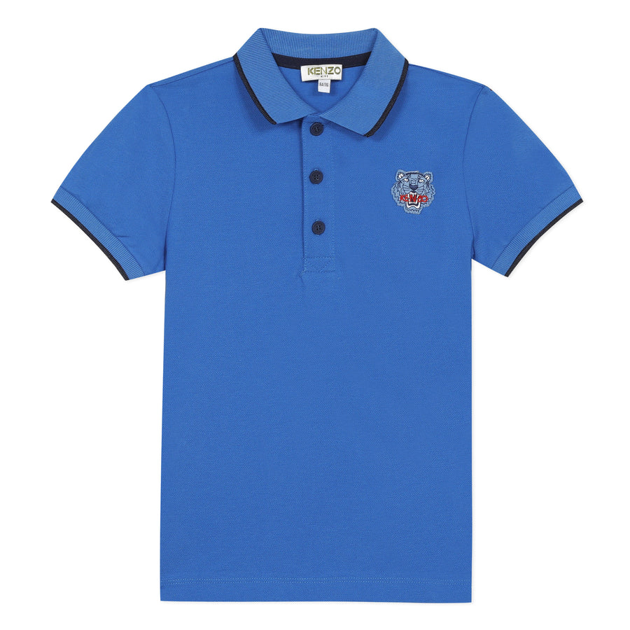 Kenzo King Blue Tiger Logo Polo