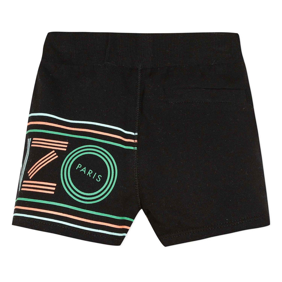 Kenzo Black Disco Jungle Logo Baby Shorts