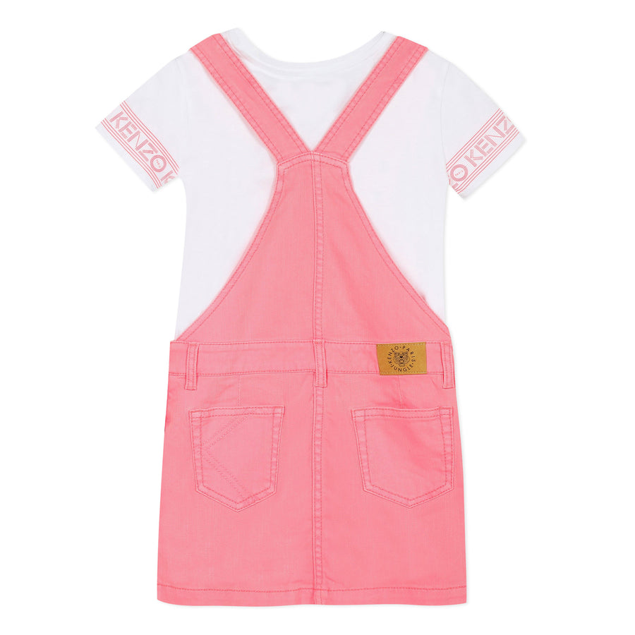 Kenzo Neon Pink Jera Dungaree Dress