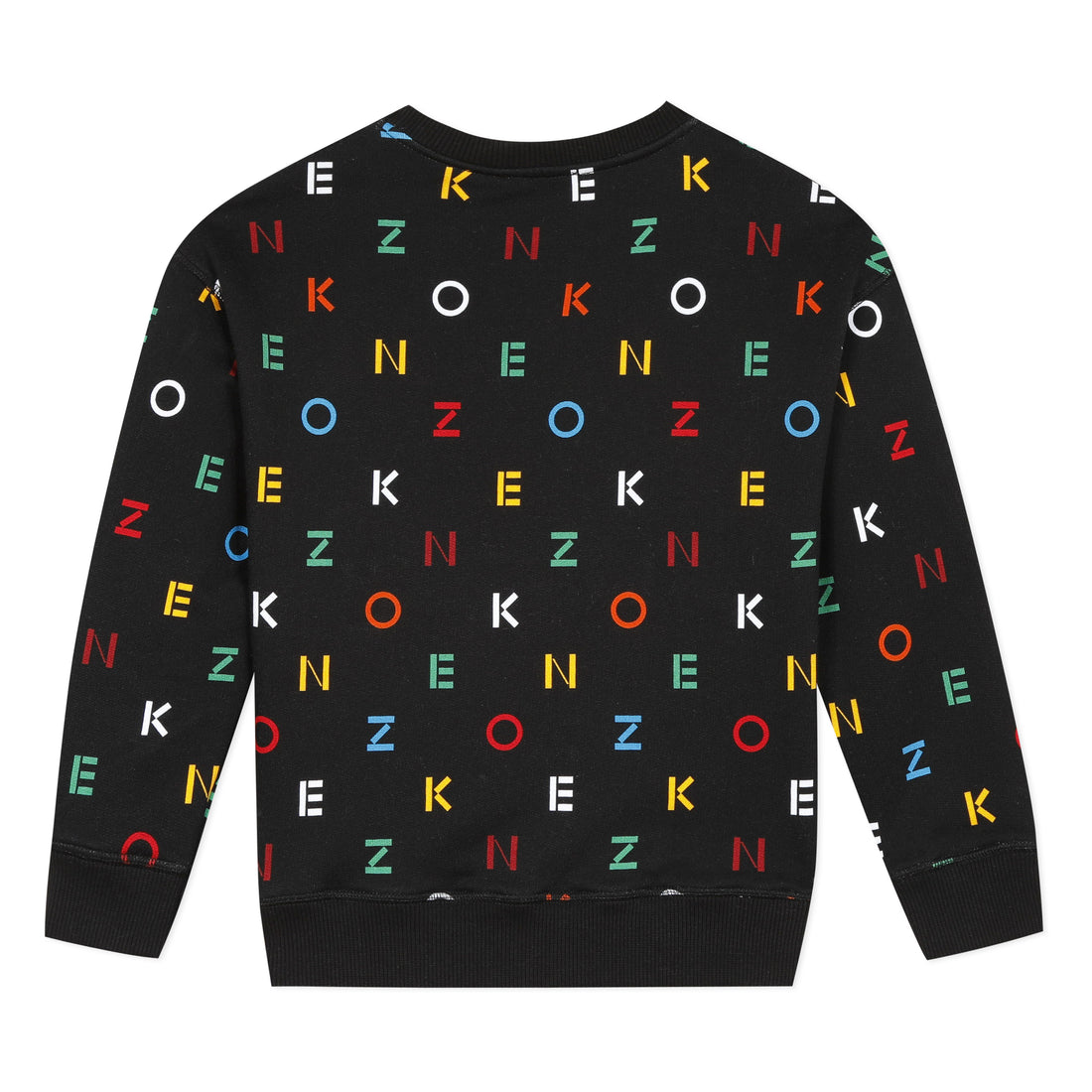 Kenzo Black Allover Colorful Logo Sweatshirt