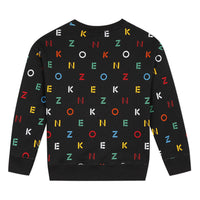 Kenzo Black Allover Colorful Logo Sweatshirt