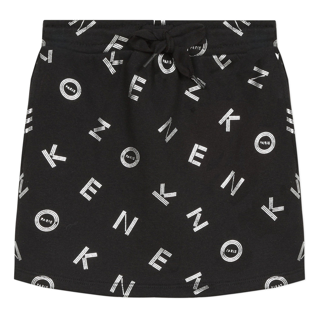 Kenzo Black Allover Logo Sweat Skirt