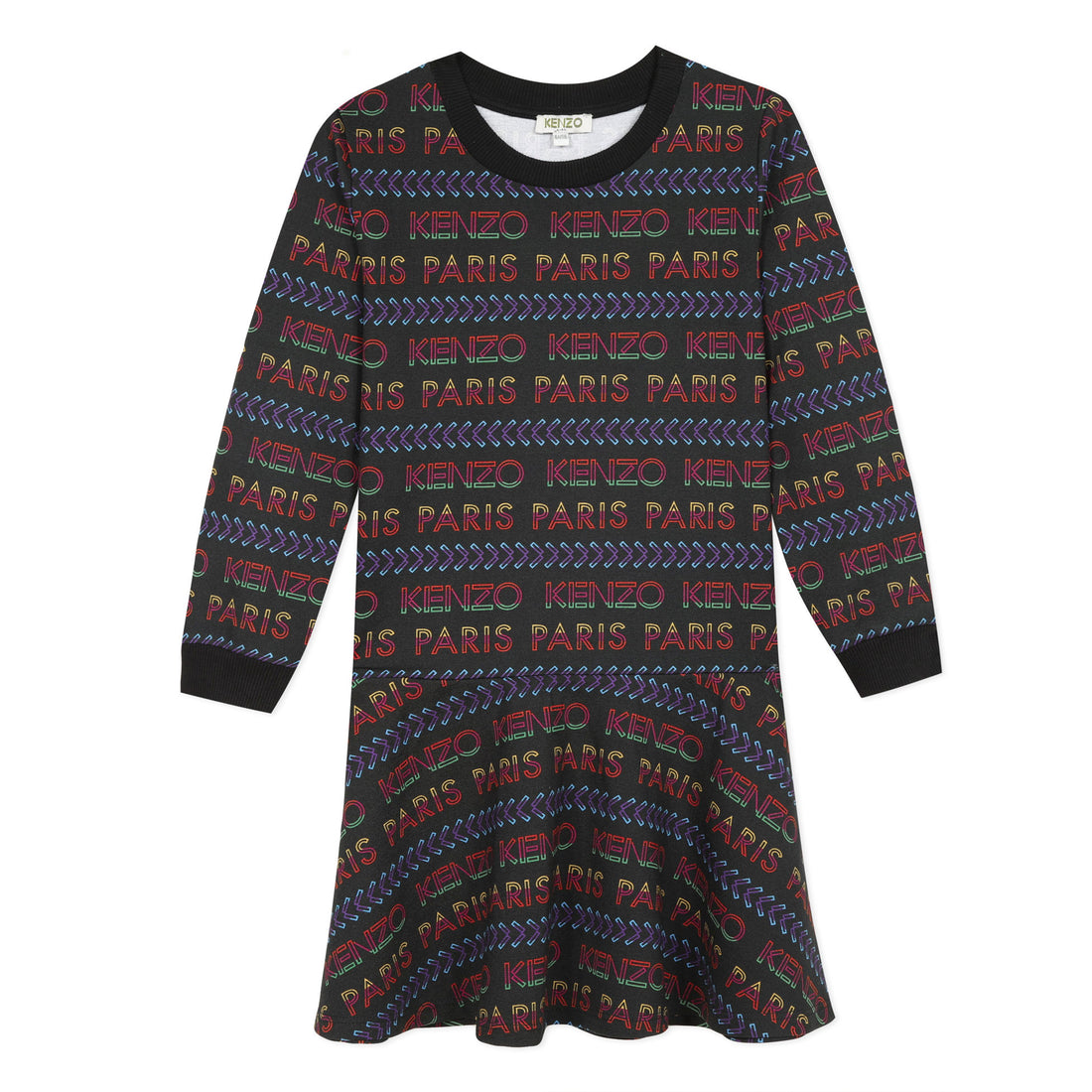 Kenzo Black Logo Striped Dress