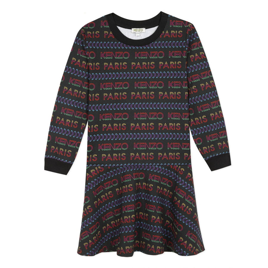 Kenzo Black Logo Striped Dress