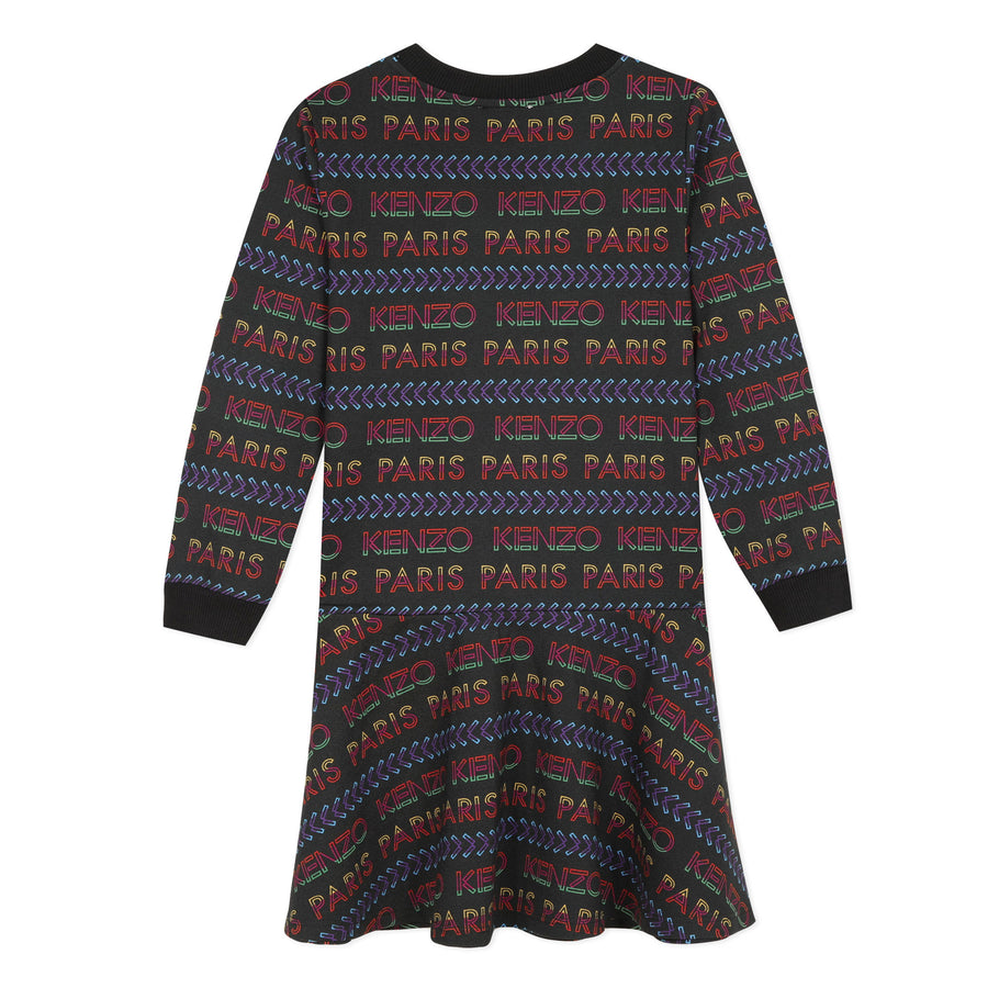 Kenzo Black Logo Striped Dress