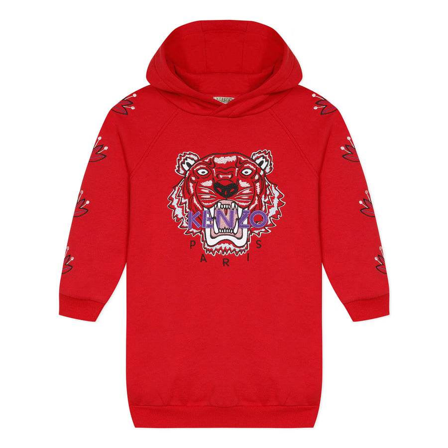 Kenzo Red Tiger Hooded Dress