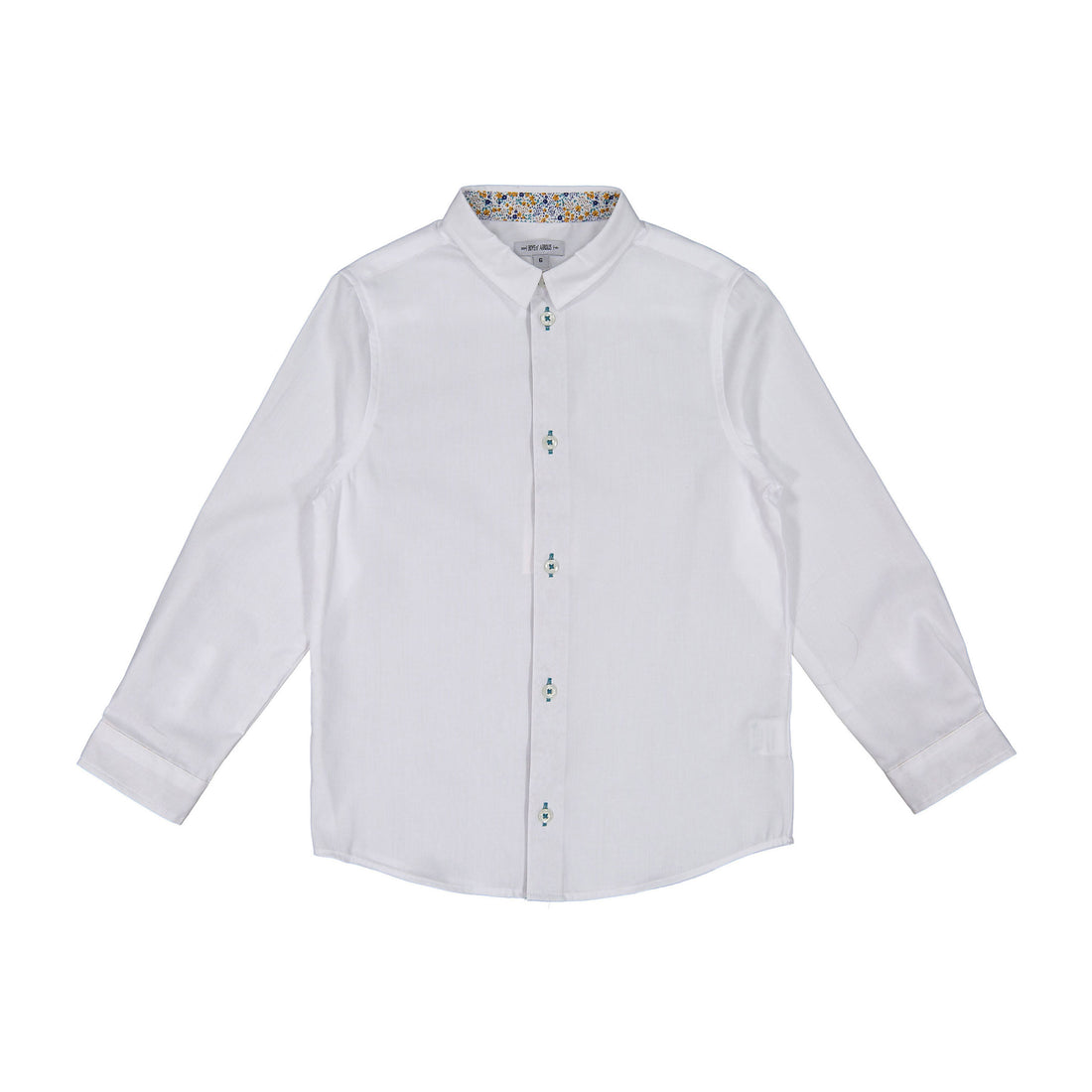 Boys and Arrows White Floral Contrast Shirt