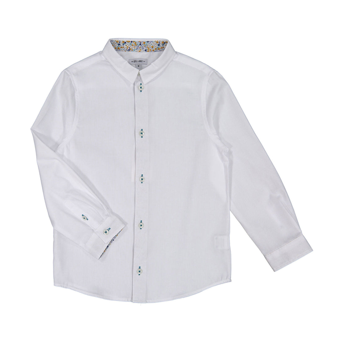 Boys and Arrows White Floral Contrast Shirt