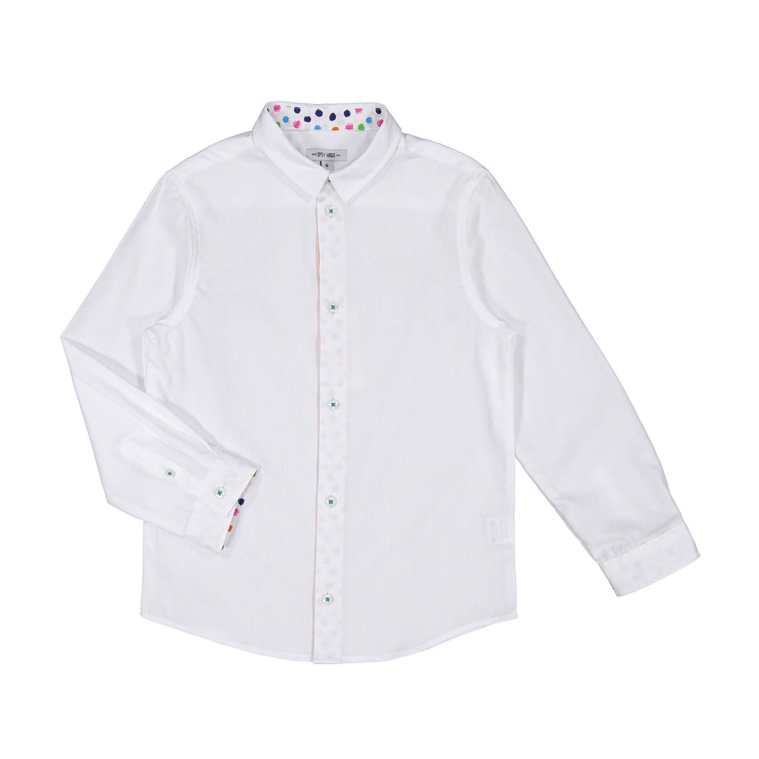 Boys and Arrows White Polka Dot Contrast Shirt